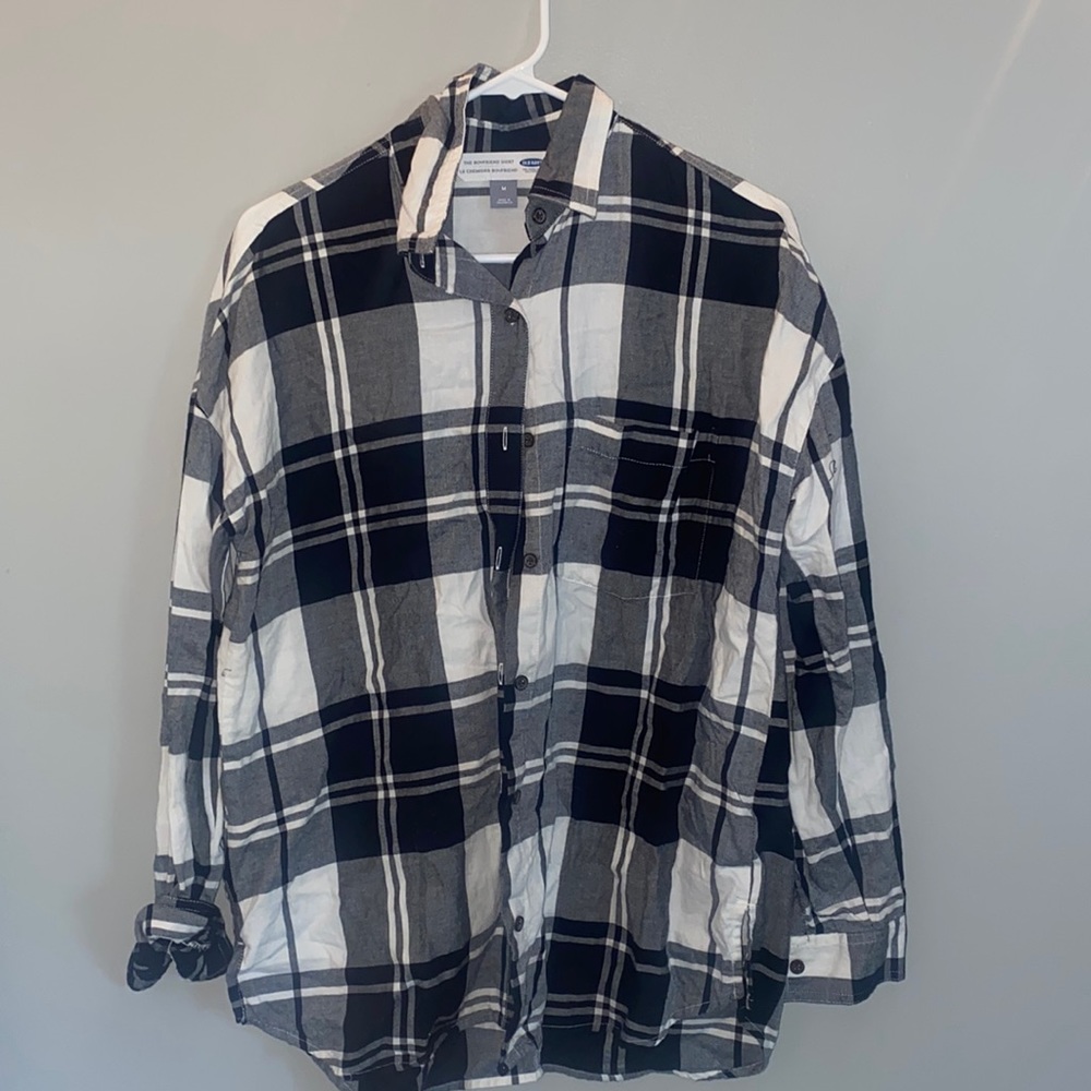 Black & white old navy flannel